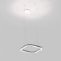 Preview: Square ring pendant lamp 76x76cm in silver with suspension lateral