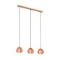 Preview: Globe suspension lamp Rocamar copper 3 flames