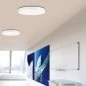 Preview: Runde flache LED Deckenleuchte Drone weiß für Wohnzimmer