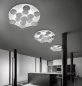 Mobile Preview: White LED ceiling lamp Nuvola PL70 with silver rotating discs for the kitchen