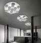 Preview: White LED ceiling lamp Nuvola PL70 with silver rotating discs for the kitchen