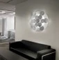 Preview: Nuvola LED ceiling lamp PL70 in silver leaf also suitable for the wall