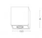 Mobile Preview: Skizze von Eckiger Deckenwürfel Oak PL1 square von Ideal Lux