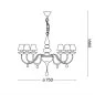Mobile Preview: Ideal Lux Blanche chandelier antique SP6