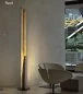 Preview: Slim elongated floor lamp Reed: outside rust/brown - inside gold leaf