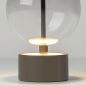 Preview: Runder Metallsockel Double Moon Akkuleuchte mit warmweissem LED, Nahaufnahme