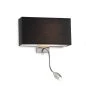Mobile Preview: Wall lamp with black square lampshade and LED reading lamp