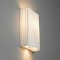 Preview: White wall light with square pleated fabric shade and light directed upwards and downwards