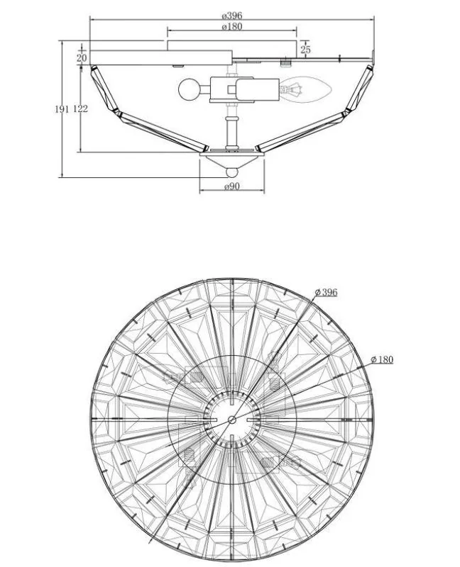 Sketch of Facet ceiling lamp