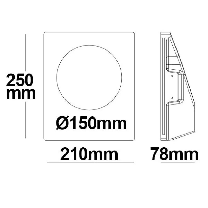 Plaster recessed wall lamp GU10 small size