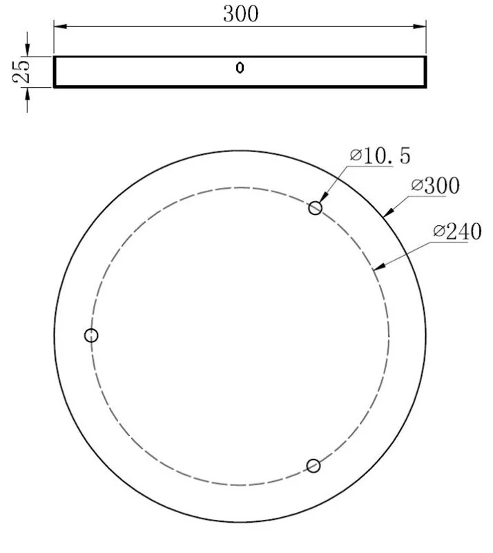 Skizze von Deckenrosette 3-fach