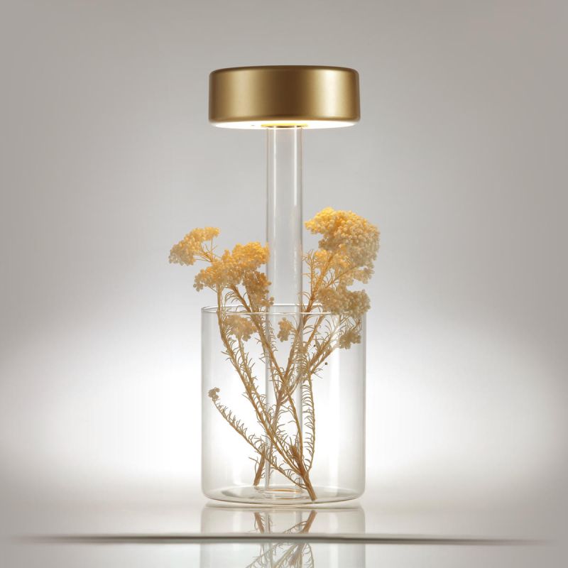 Preview: Gold battery lamp terrace glass Maytoni AI Collaboration