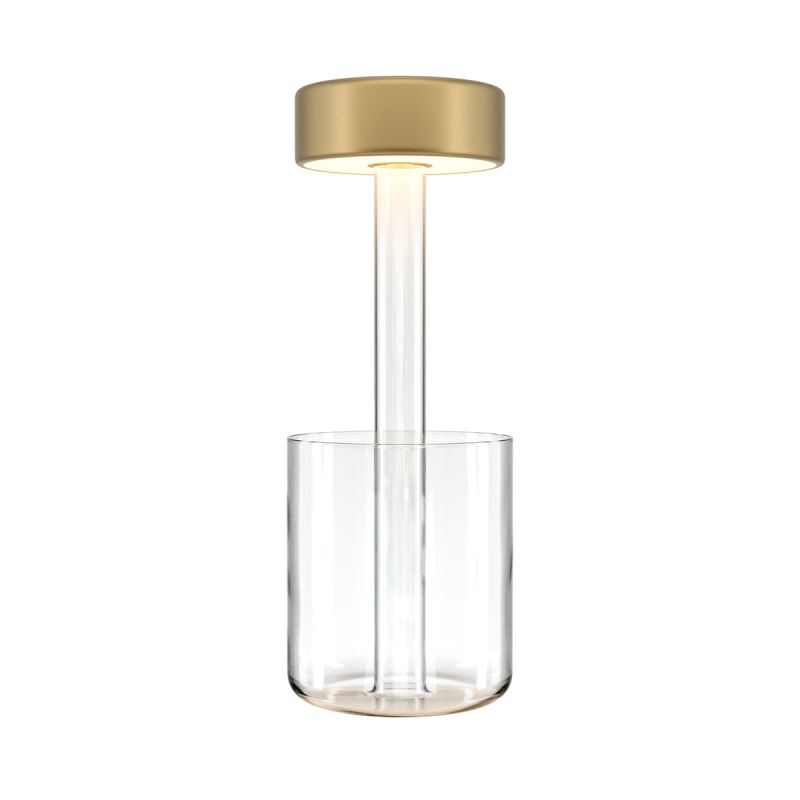 Gold rechargeable table lamp with glass vase Maytoni AI Collaboration