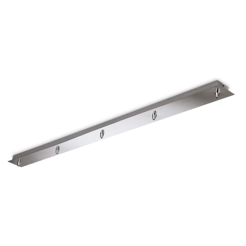 Elongated lamp canopy 5-fold in chrome / silver