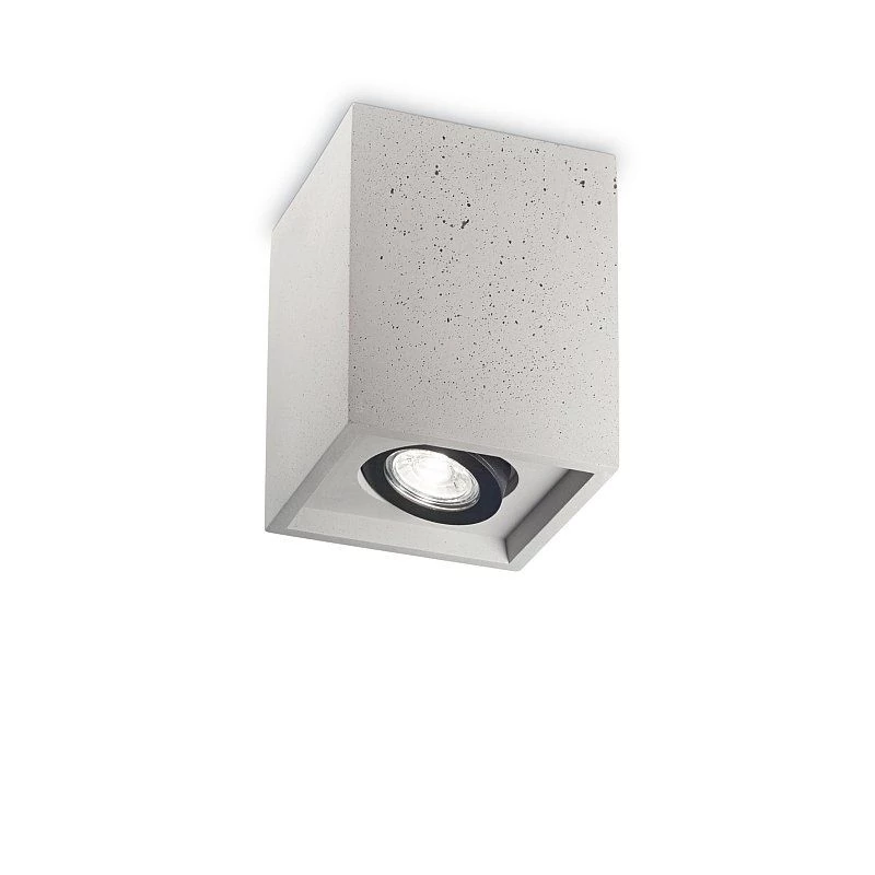 Ideal Lux Oak square ceiling spotlight concrete
