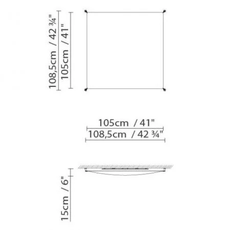 veroca 2 blux stoff segelleuchte 105x105cm in EVG skizze