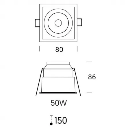 Onok Box ceiling downlight GU10