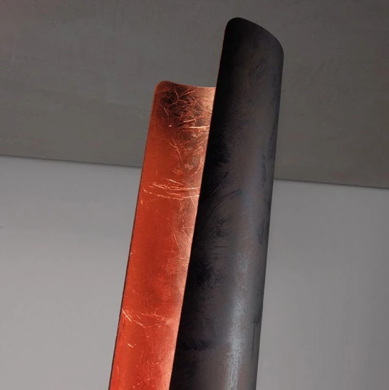 Floor lamp Reed color: outside dark brown and copper leaf