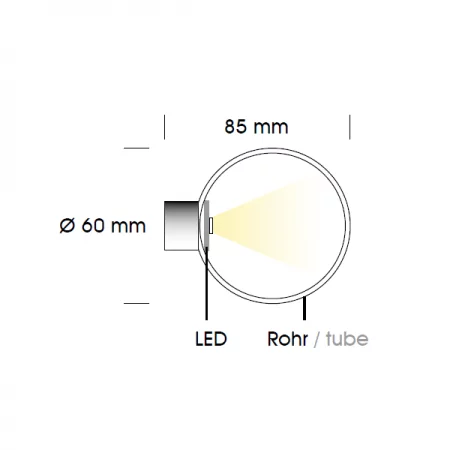 Pamalux Cambiano tubular LED wall light