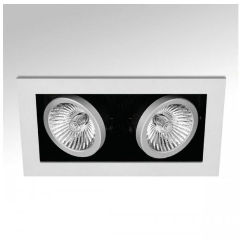 2-flame recessed ceiling spotlight Cardan Mini 2 in silver 230V GU10
