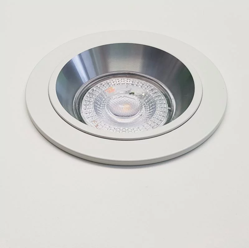 Recessed ceiling spotlight white silver