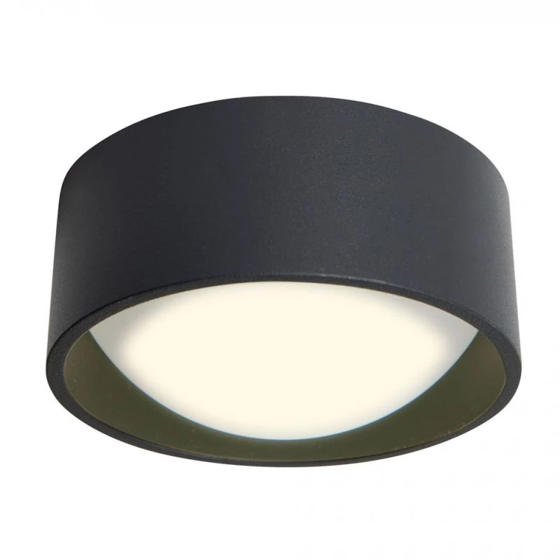 Black LED ceiling lamp with round lampshade