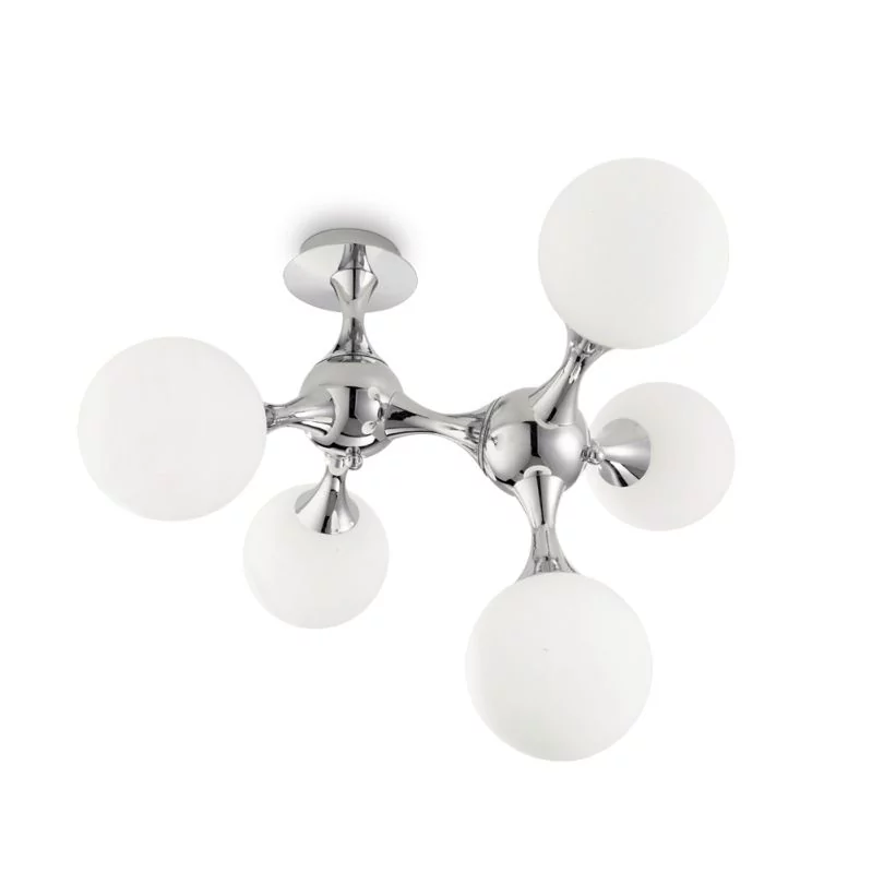 Chromed ceiling lamp Nodi by Ideal Lux