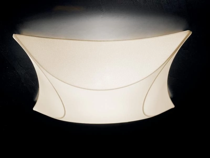 Angular fabric ceiling light Sinua in cream