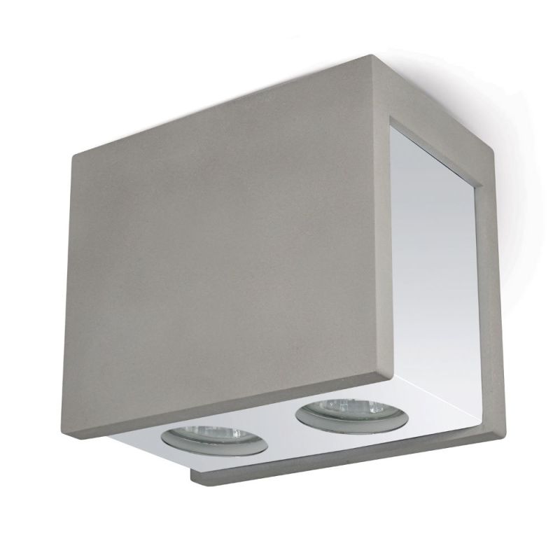 Ceiling spotlight Puro Masso C grey/chrome 2-flames