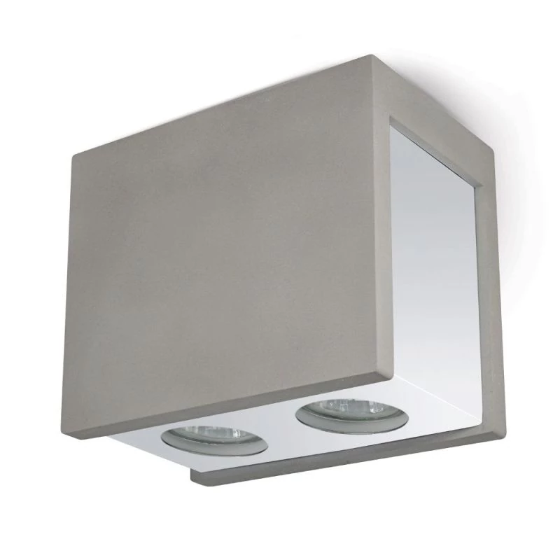 Ceiling spotlight Puro Masso C grey/chrome 2-flames