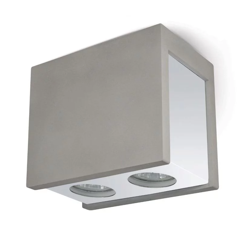 Ceiling spotlight Puro Masso C grey/chrome 2-flames