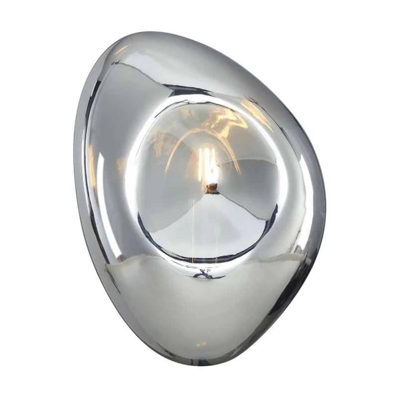 Trendige Glas Wandlampe in Hochglanz Silber/Chrom