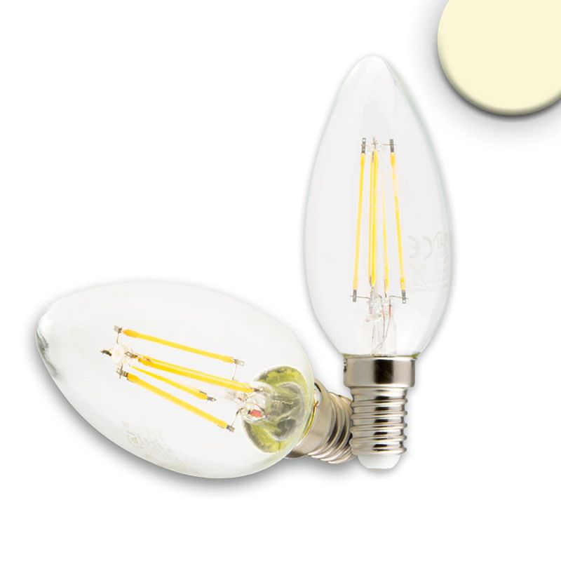 Dimmable E14 LED glass candle 4W warm white