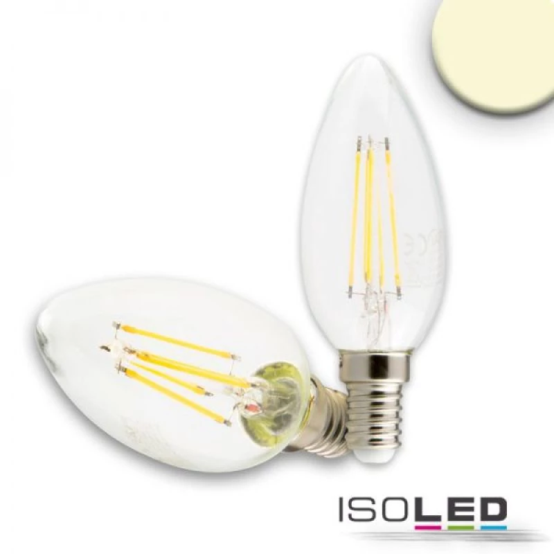 E14 LED candle bulb clear 4W warm white dimmable