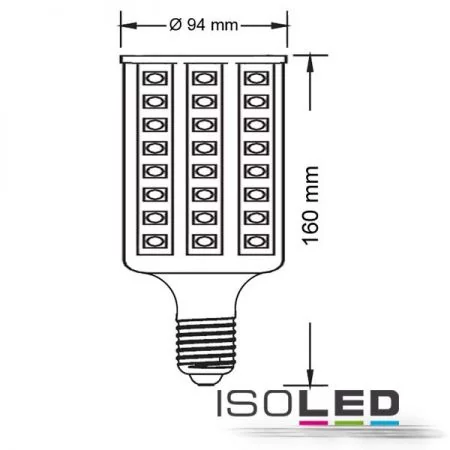 E27 LED Leuchtmittel 20W warmweiss Skizze