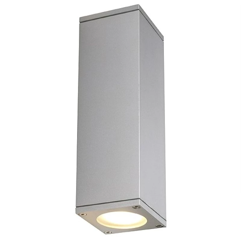 Square outdoor wall lamp in gray