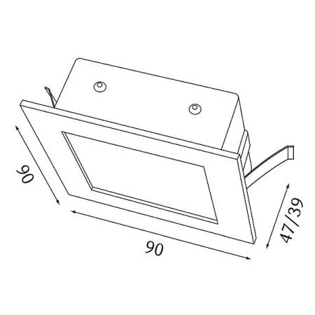 Skizze von Quadratische LED Stufenbeleuchtung Wall 90