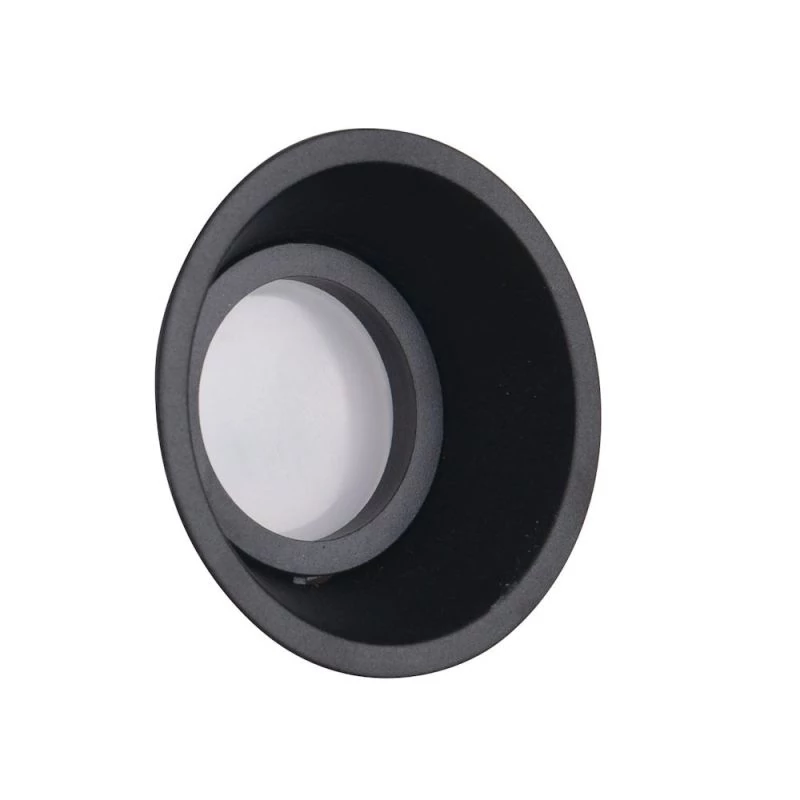 Round recessed spotlight for ceiling installation, color: black