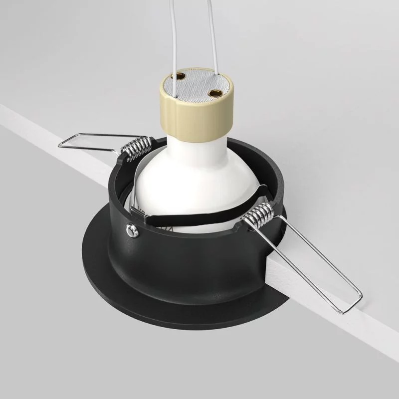Illustration of recessed spotlights installed in ceiling