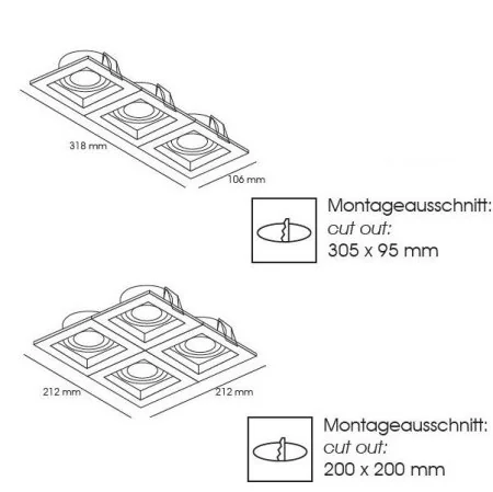 Sulima downlight GU10 square white black