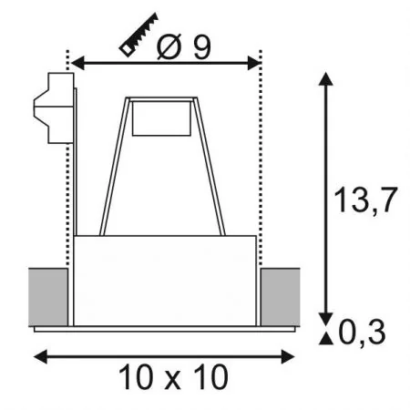 SLV Indi Rec 1s square downlight LED GU10 silver