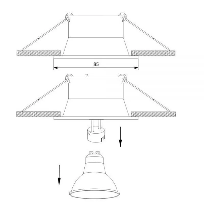 Outdoor downlight IP54 black