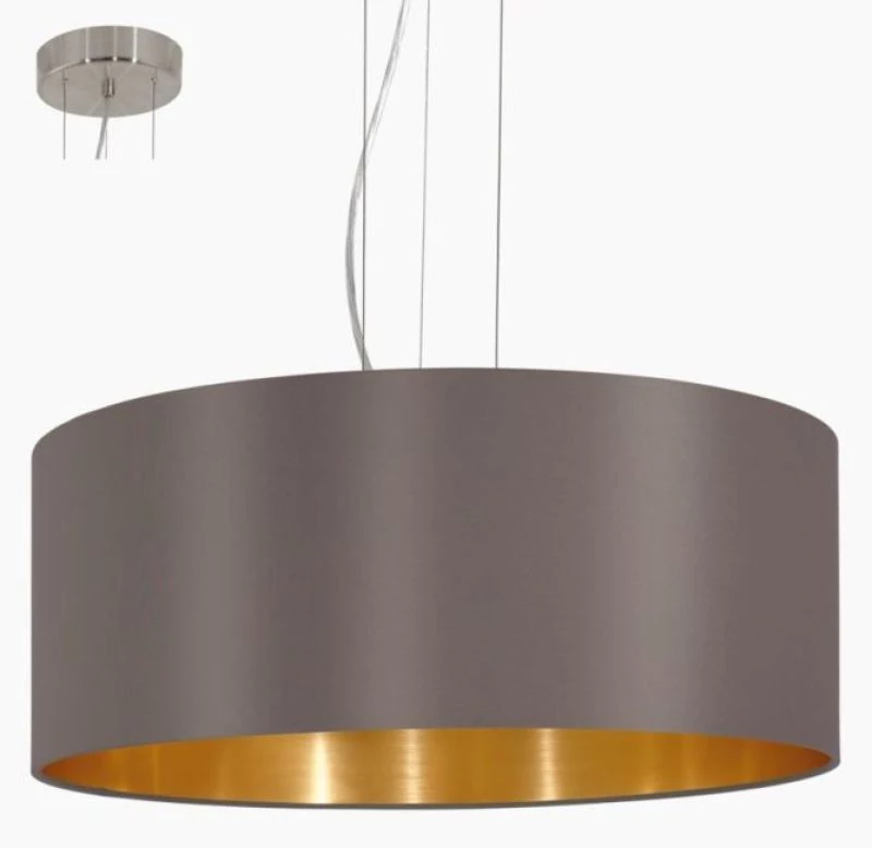 Round fabric hanging lamp Maserlo Ø:53cm