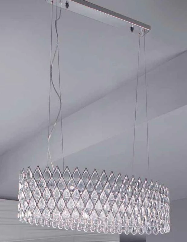 Ruggiu Bucintoro crystal pendant lamp silver