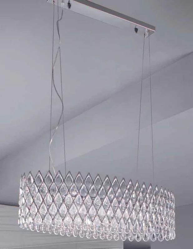 Ruggiu Bucintoro crystal pendant lamp silver