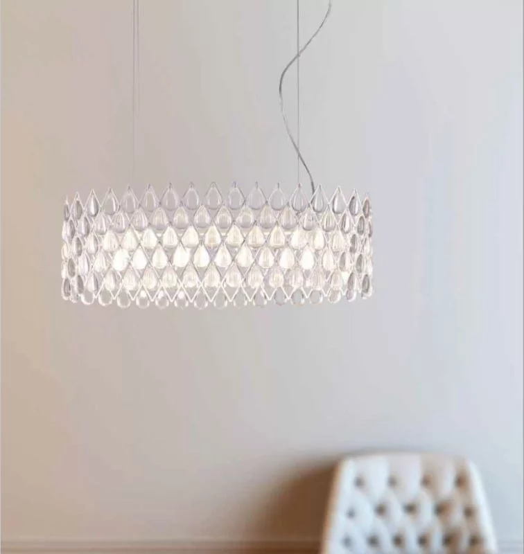 Ruggiu Bucintoro crystal pendant lamp silver