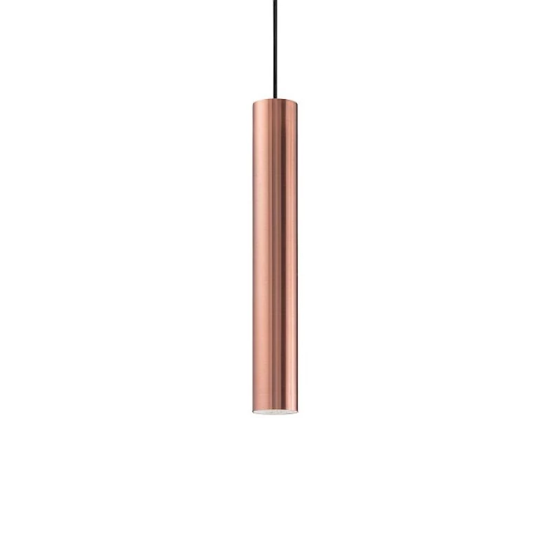 Pendant lamp with cylinder lampshade brushed copper