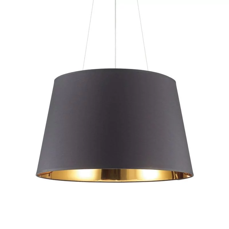 Schwarz-goldene Schirm-Pendellampe Nordik SP6 Ø60cm