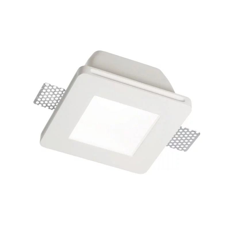 Ideal Lux gypsum downlight Samba Square glass