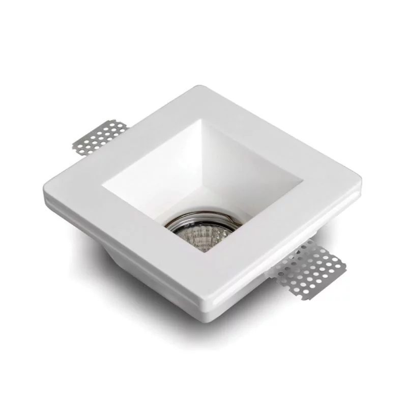 Swquare gypsum recessed spotlight Fiore GU10